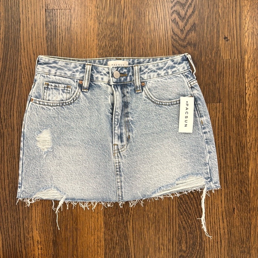 Pacsun Jean Skirt Frayed Hem